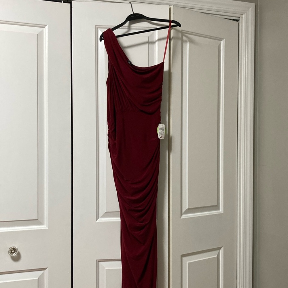 Red One Shoulder Gown